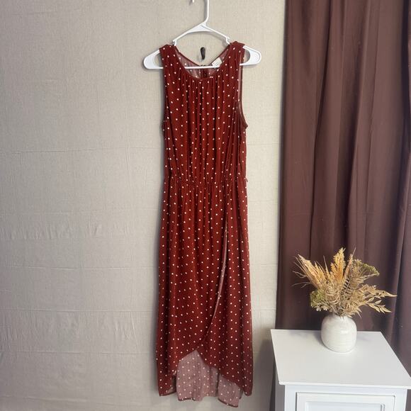 A New Day Dress Size XXL Red White Polka Dot Sleeveless Faux Wrap Tie Back Style - Picture 1 of 11